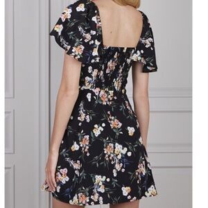 Senlis Small floral off shoulder black summer dress